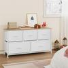 WOLTU Bedroom Chest of Drawers - 5-Drawer Fabric Cabinet - Engineered Wood and Metal - White W0ITT5025