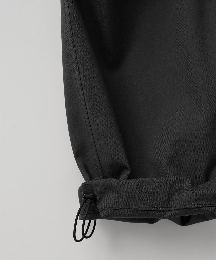 ANOTHER OFFICE Tropical-Wool Utility Pants (Almost Black)