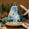 Gradual Change Blue Ocean Shell Digital Birthday Candle, Creative Birthday Party Cake Decorations, 520 Anniversary Candle