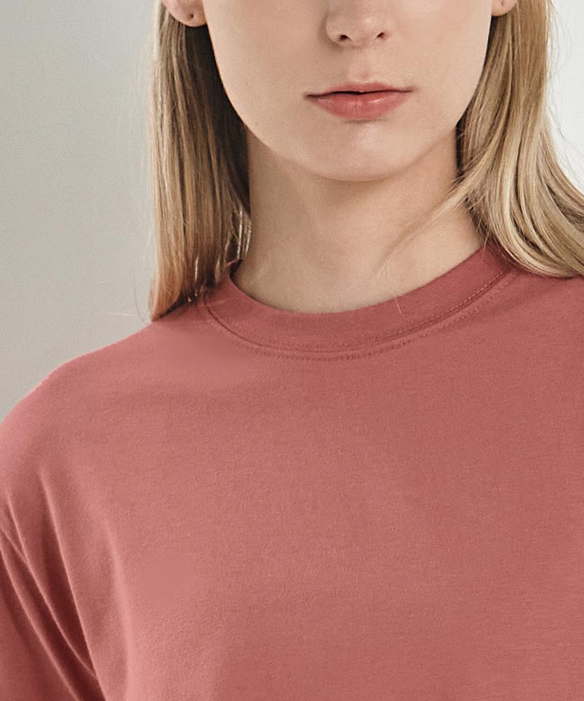 Debiweeo Women'S Yoga Wear Devi-T0109-Dusty Rose Pilates Basic Crop Short Sleeve Tee