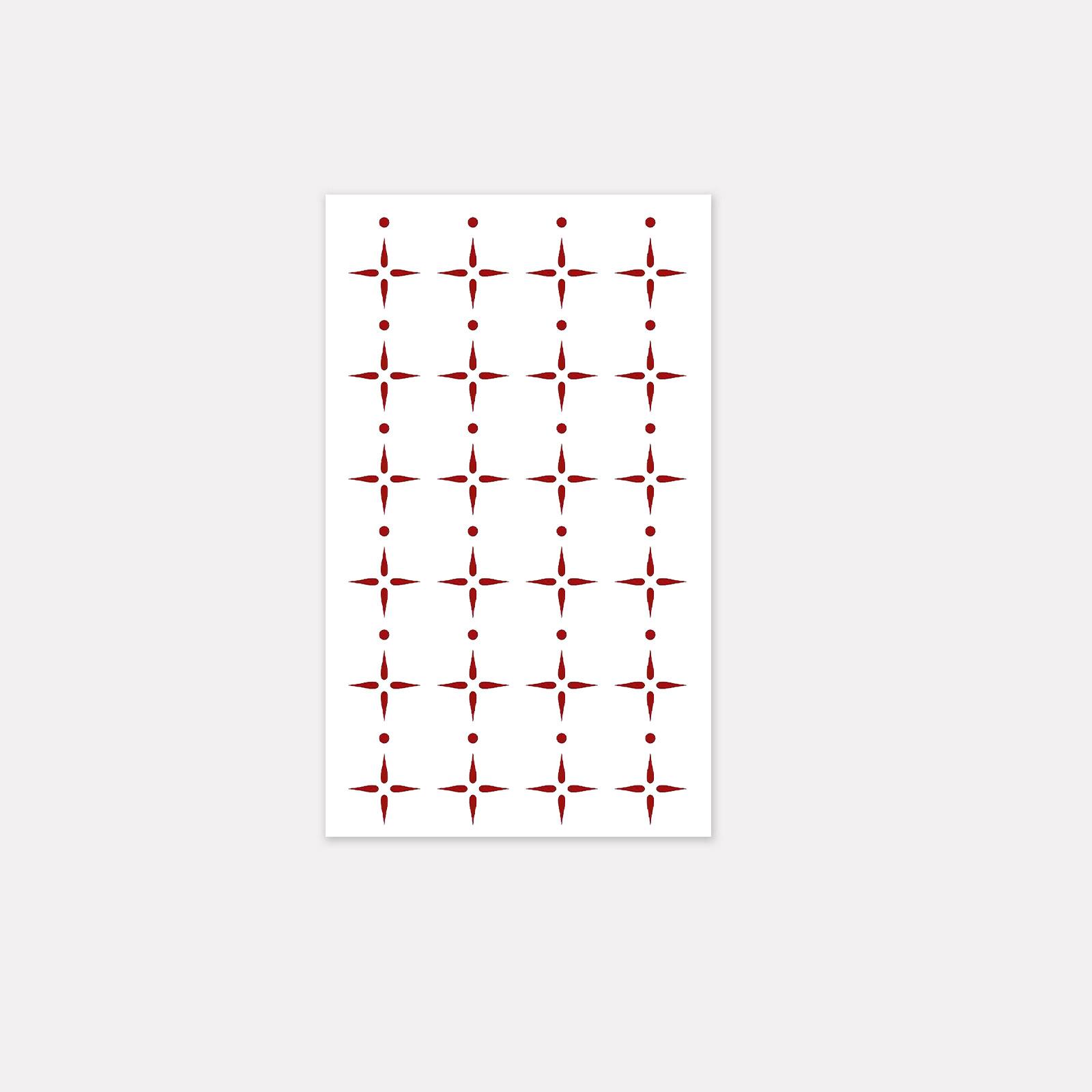 

Minimalist Four-Pointed Star Tattoo Sticker Red Brown Retro Color Long-Lasting Waterproof Niche High-End Knuckle Sticker 9*15
