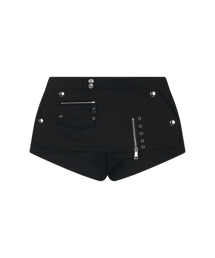 ILLIO Black Biker Layer Shorts