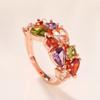 CAOSHI Various Shapes Colorful Cubic Zirconia Rings for Women Luxurious Rose Gold Color Finger Accessories Statement Jewelry