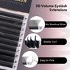 DAMMAN 3D W-shaped False Eyelashes, C-curl, 0.05mm Thickness, 8-15mm Mixed Length, False Eyelashes, Eyelash Extension Products.