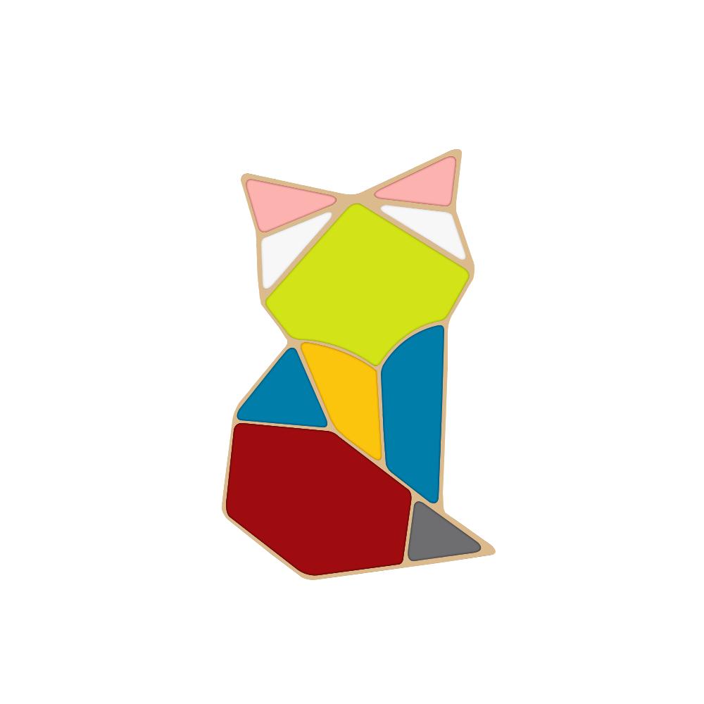 

Cute Colorful Origami Animal Enamel Pin Cartoon Cat Rabbit Bunny Bear Penguin Whale Brooches Backpack Lapel Badge Gift Wholesale