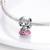 Charms Plata Cute Pink Little Girl, Little Bear Beads Fit Original Bracelets Charms For Women Jewelry Diy Making Gifts