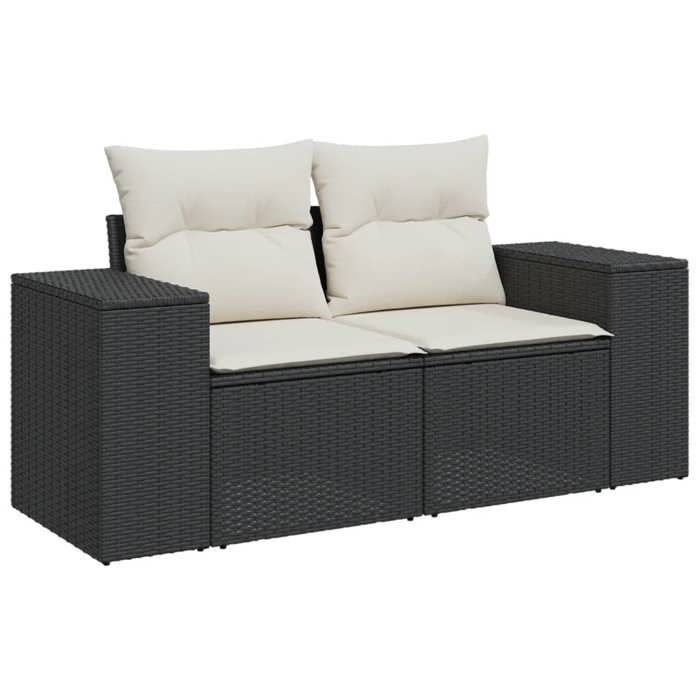 VidaXL Garden Lounge Set with Cushions 3 Pcs, Patio Sofas, Patio Furniture Set, Outdoor Furniture, Black 3222255