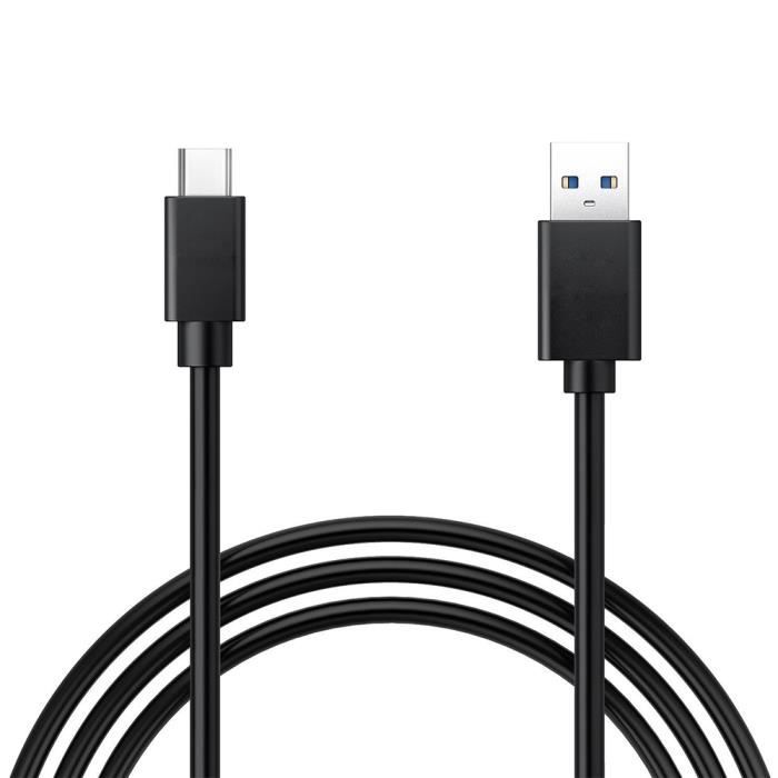 USB 3.0 Type C Charging Cable - VCOMP - 1m - Fast Charging Up To 2.4A - Black - Compatible ZTE Grand X