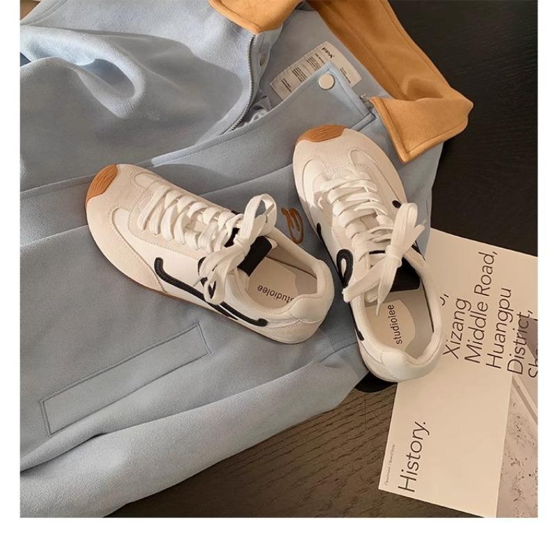 Retro Color Blocked Women's Shoes Versatile Casual Running Sports Shoes