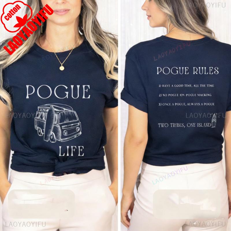 Pogue Fan Life Shirt Outer Banks Gift for Fans Rules Unisex Tee Commuter Allmatch Printed Tshirt Tops Casual Shortsleev