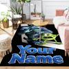 Custom 1Pc Furry Monster Characters Flannel Personalized Rug Non Slip Floor Mat Soft Carpet for Living Bedroom Office Home Decor Gift