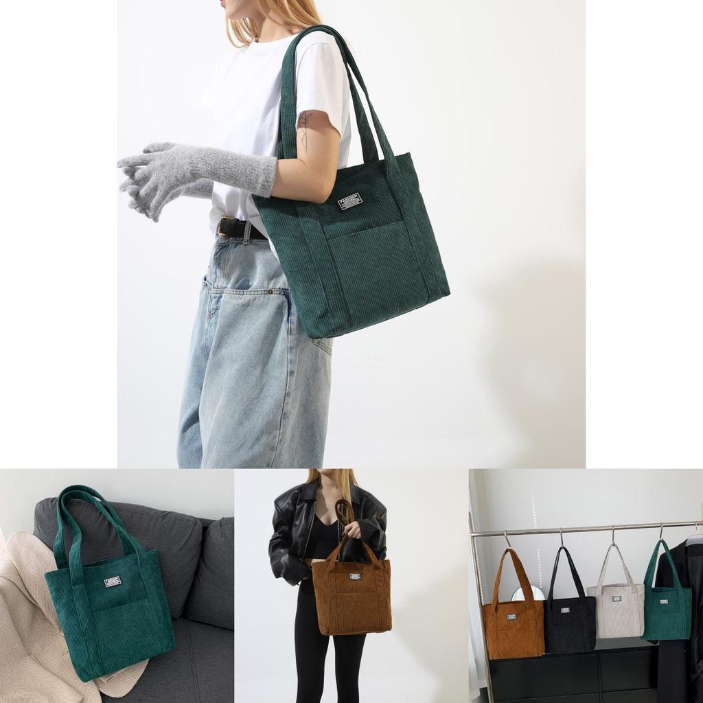 Wholesale Fashionable Oversized Corduroy Plaid Tote Bag For Women Street Style Winter New Trendy Armpit Shoulder Bag