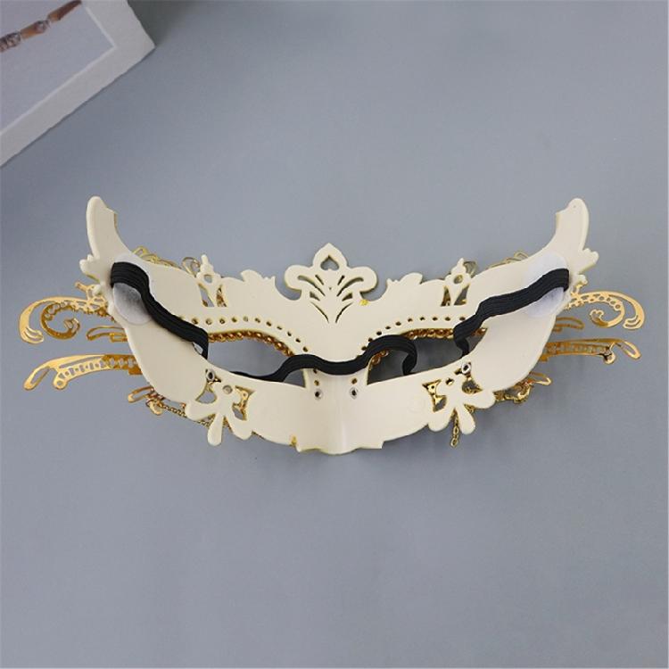 Luxurious Beaded Half Face Mask Practical Metal Plastic Blend Costume Prop For Masquerades Theater Art