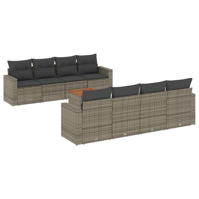 VidaXL Garden Lounge Set with Cushions 9 Pcs, Patio Seating, Furniture Set, Backyard Terrace Furniture 3256375