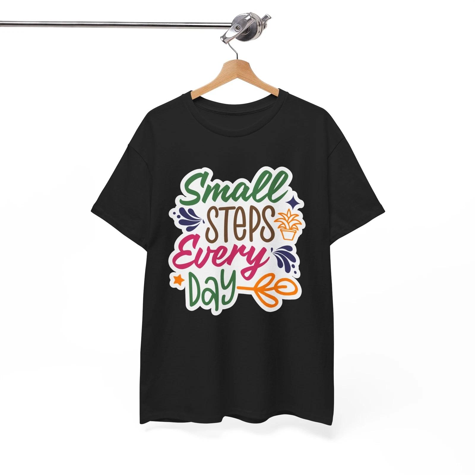 

Comic T-Shirt - Cartoon & Humor-Inspired Tee Small Steps Every Day Shirt M