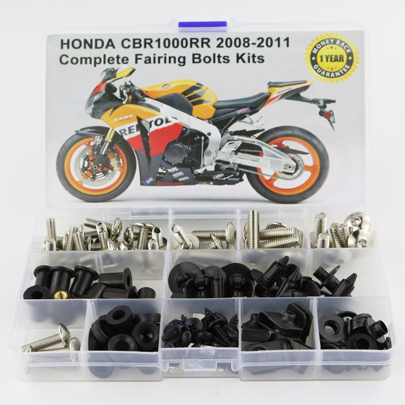 Motorcycle Full Fairing Bolts Kits Screws Washer Nuts Fastener Steel Fit for Honda CBR 1000RR CBR1000RR 2008 2009 2010 2011