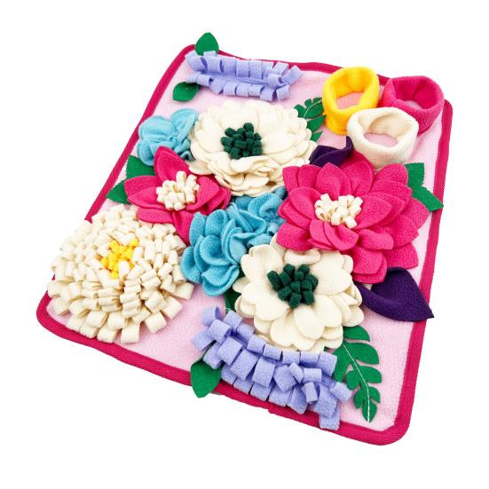 Pet Snuffle Mat Washable Dog Snuffle Mat Multi Flower Design Slow Feeding Mat Encourages Natural Foraging Skills for Dogs Smell Training Anxiety