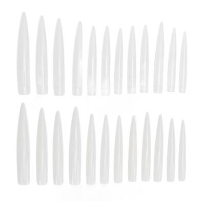 240 Pcs Long Stiletto Nail Tips Clear White Professional False Nails Full Cover Extra Long Nail