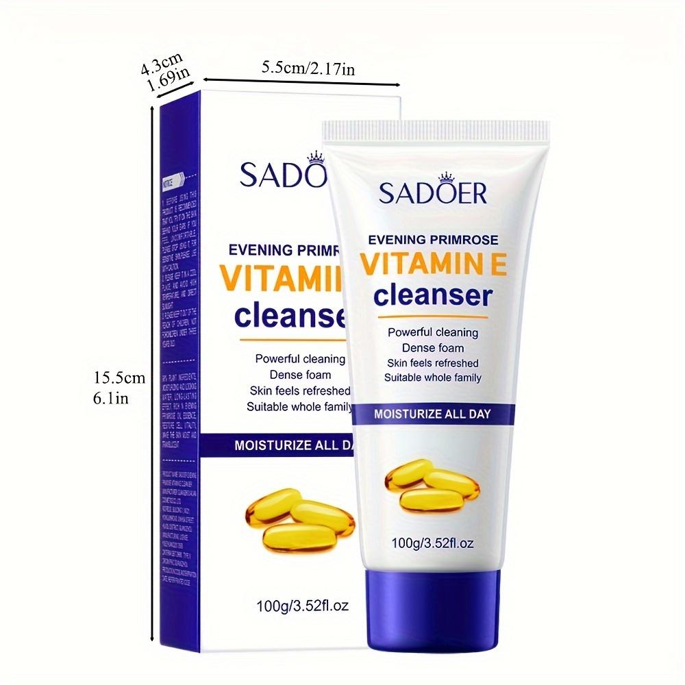 1pc SADOE Evening Primrose & Vitamin E Gentle Exfoliating Cleanser with Glycerin & Allantoin | Evening Skincare Routine | Cleanser for Acne
