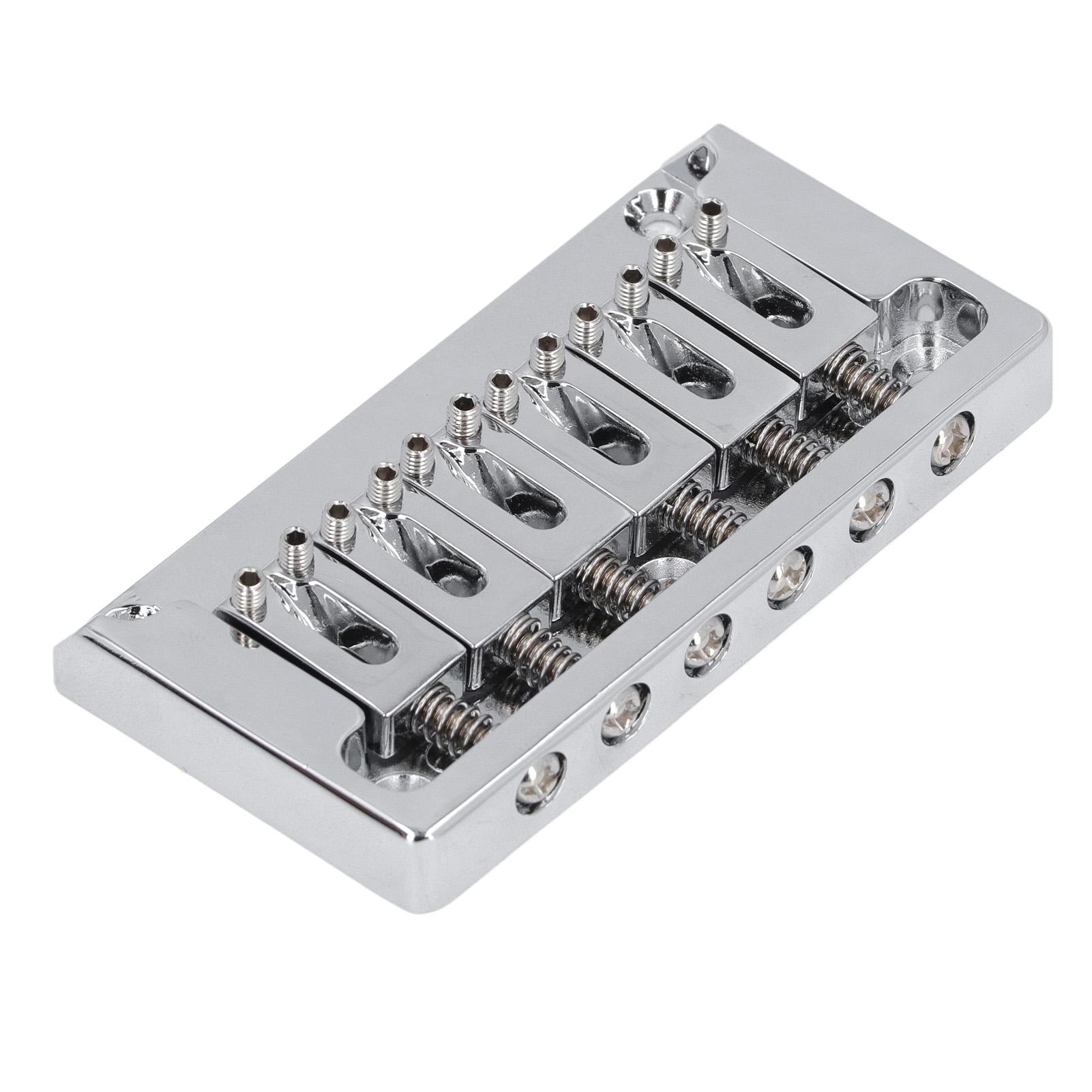 6 String Electric Guitar Bridge Kit Brass Through Body Non Tremolo Guitar Bridge with Wrench for St