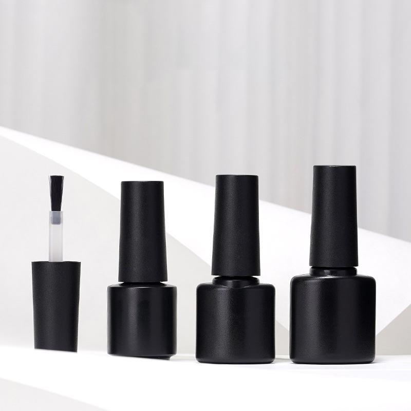 Nail Gel Bottle Empty Nail Polish Bottles Black Refillable Bottles With Brush For Travel Portable Cosmetic Containers 6/7/8/10Ml