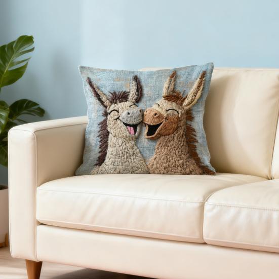 Yousheng Pillowcase Donkey Print Easy-Care Design Soft Breathable Pillow Cover Sofa Bedroom Patio Home Decor