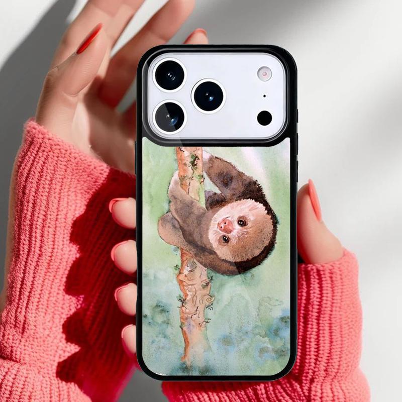 

Cute Sloth Animal Phone Case for iPhone 17 16 15 14 13 Pro Max Back Cover for 12 11 Pro Coque iPhone 15 Plus