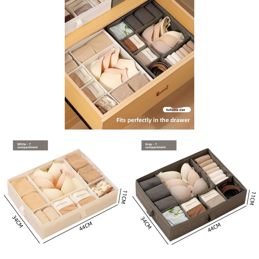 Foldable Polyester Clothing Storage Container With Compartments For Closet Organization