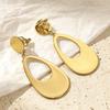 Simple Stainless Steel Teardrop Ear Clips 18 Gold-Plated Hypoallergenic Smooth Non-Piercing Clip on Earrings for Women