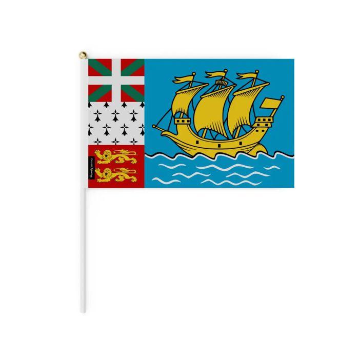 Drapeau - Saint-Pierre-et-Miquelon - 30 x 45 cm - Polyester - Léger - Recto/verso