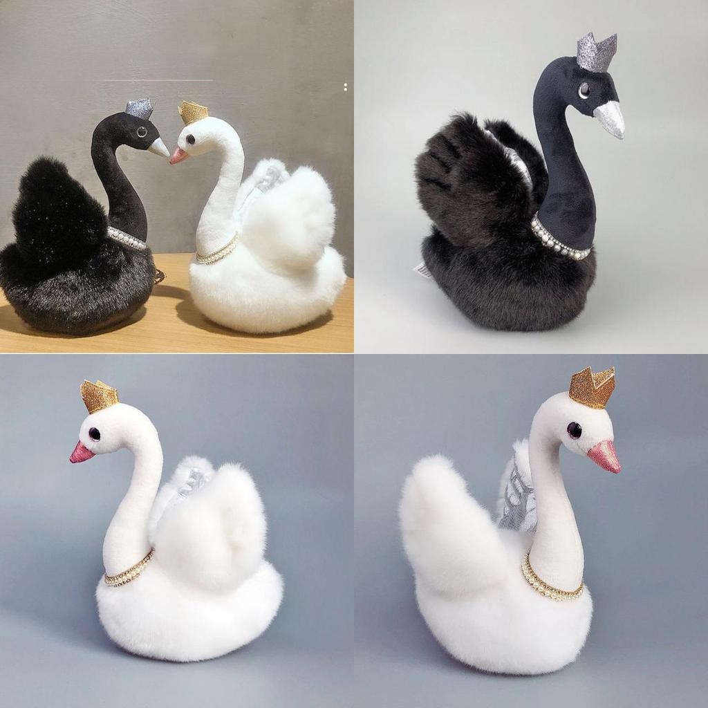 Plush Swan Toy With Pp Cotton Filling For Kids Gift And Collectible Decor