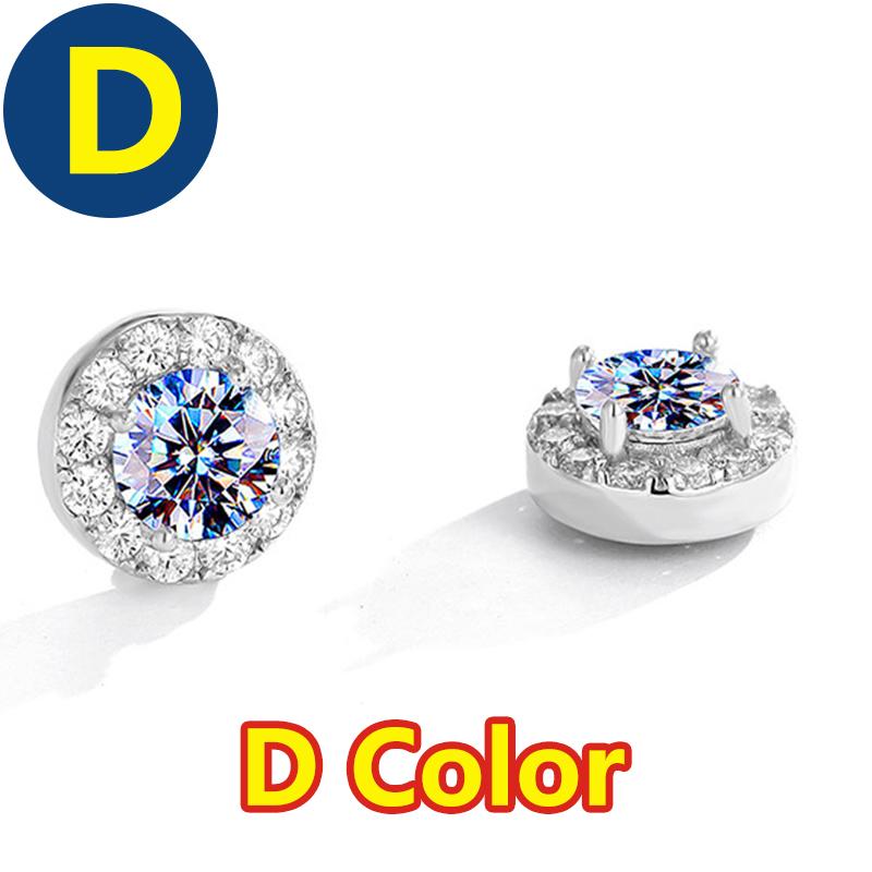 Moissanite Stud Earrings for Women Purple/Green Women Moissanite Stud Earrings No Ear Holes Women's Moissanite Magnet Earring