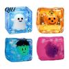 Portable Stress Ball Halloween Ghost Cube Squeeze Toy, Pumpkin Bat Relief with Clear Toy Snowflake, Hand Relaxation Sensory for Party Favors