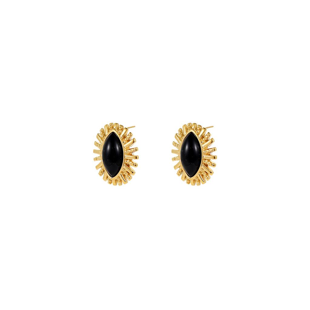 GEMCHIC Women's Marquise Sunburst Stud Earrings Fashion Luxury Stainless Steel Jewelry