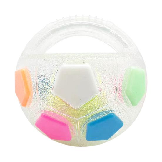 Dog Ball with Handle Squeaky Interactive Fetch Ball Rubber Pet Football Calming Ball Floating Water Toy for Training Breed Dogs Aggressive Chewers