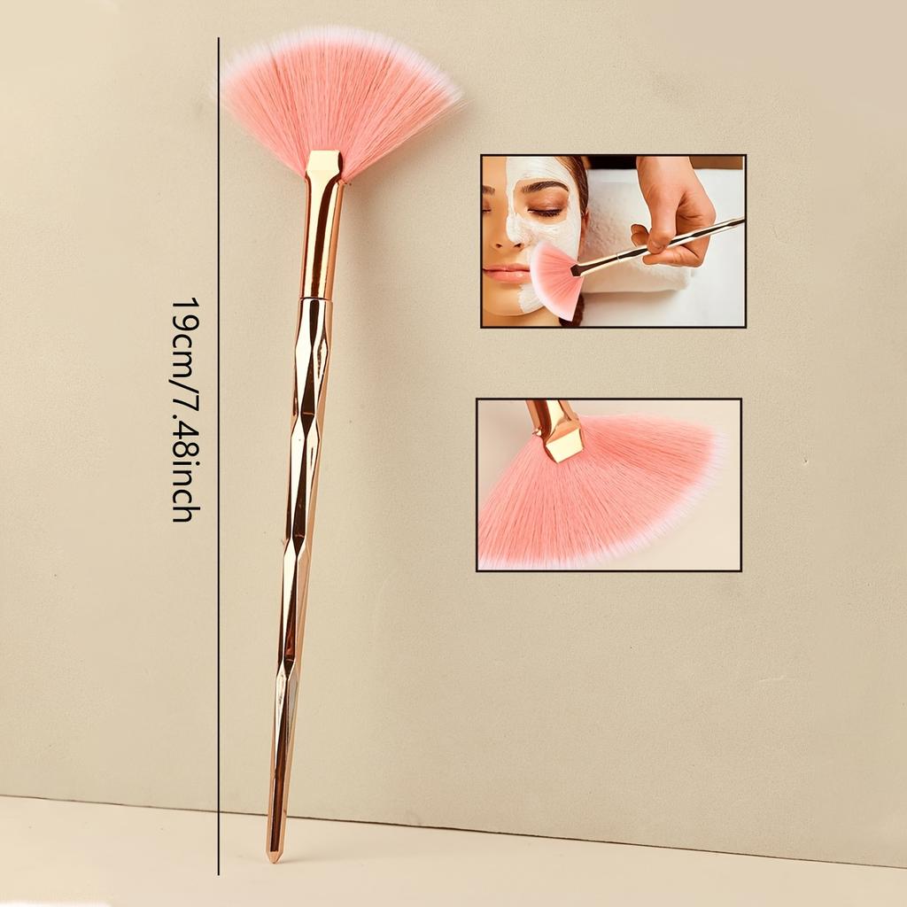 1pcs New Practical Facial Brushes Fan Makeup Brushes Soft Portable Mask Brushes Cosmetic Tools for Ladies Girls Nail Charm Beaut