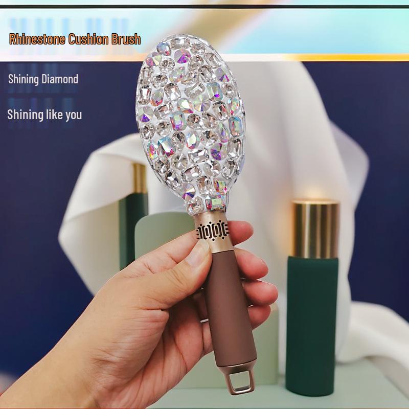 

Shining Rhinestone Cushion Airbag Curling Comb for Long Hair - Ladies Portable Massage Brush