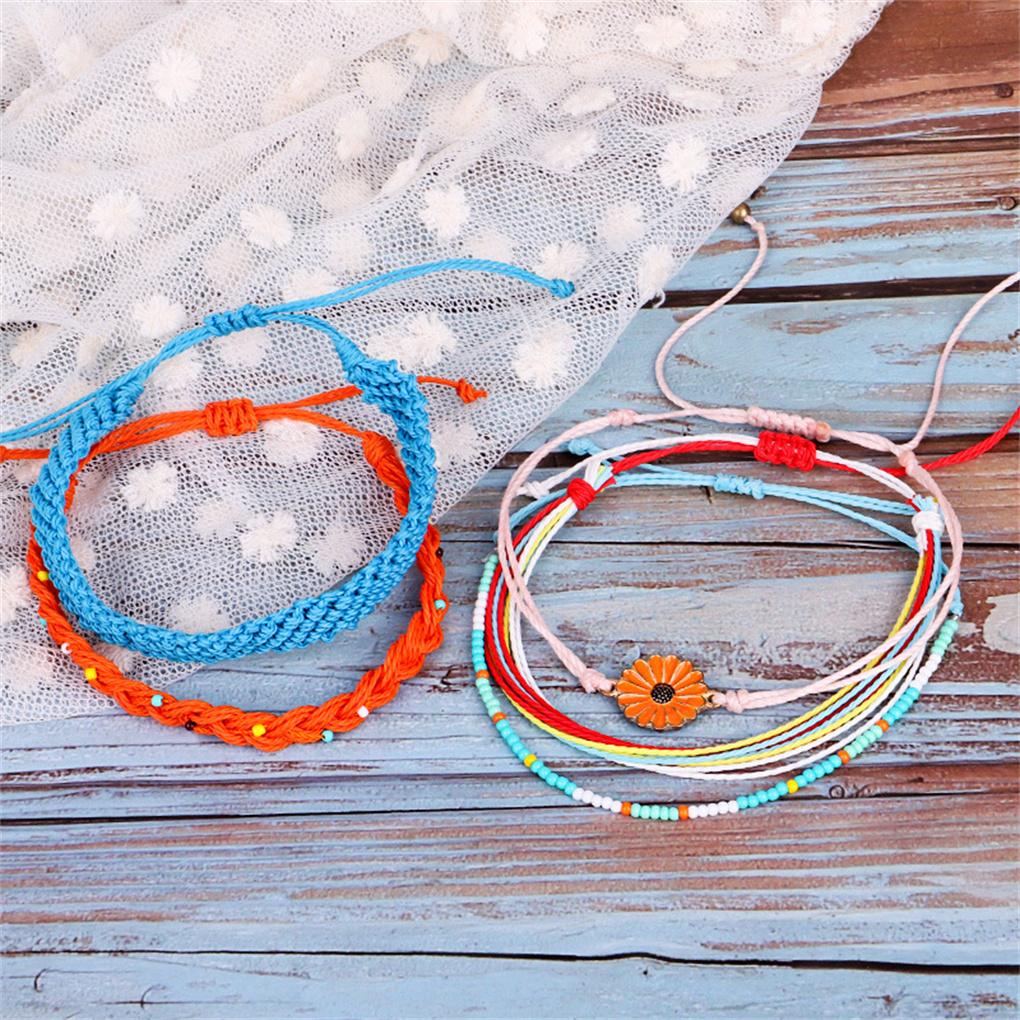 1 Set Bohemian Bracelet Comfortable Drawstring Beaded Bracelet for Women