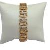Zircon Copper-Plated Champagne Gold Bracelet with Purple Gold Accents