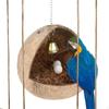Coconut Bird Nest Hut Breeding Cage Decor Garden Portable Pet Habitat Small Animals House