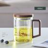GIANXI Glass Tea Cup With Wood Handle Chinese Heat Resistant Puer Filter Cups High Quality And Convenient Kung Fu Tea Cup Set