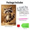 Adorable Raccoon with Pearls Framed Pearl Painting Kit DIY 3D Sparkling Bead Canvas Art Relaxing Handmade Craft Gift for Women