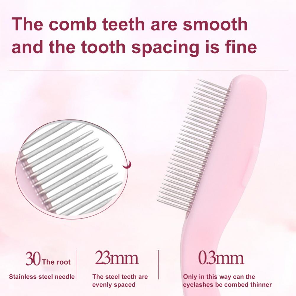 1/2Pcs Eyelash Separator Comb Foldable Handle Lash Separator Tool Stainless Steel Teeth Eyelash Separating Comb Makeup Tools