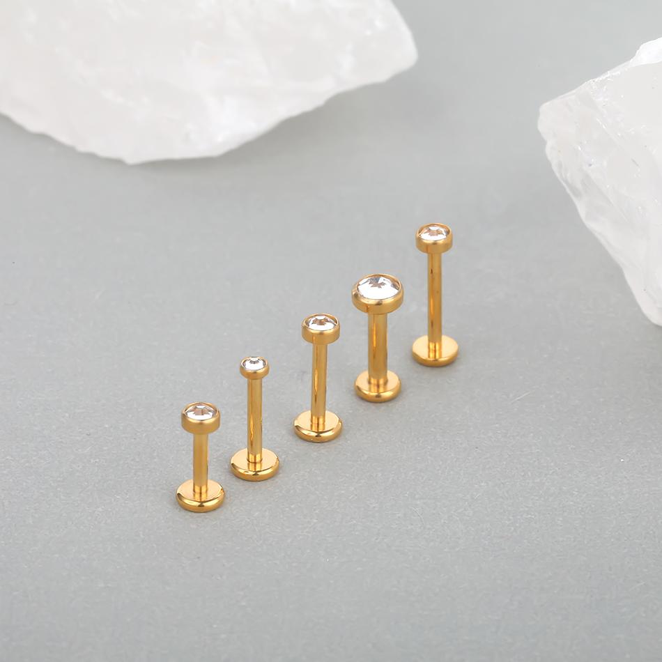 1pcs ASTM F136 Titanium Labret Piercing 2/3/4/5mm Zircon Ear Cartilage Tragus Lobe Helix Stud Earrings Piercings Body Jewelry
