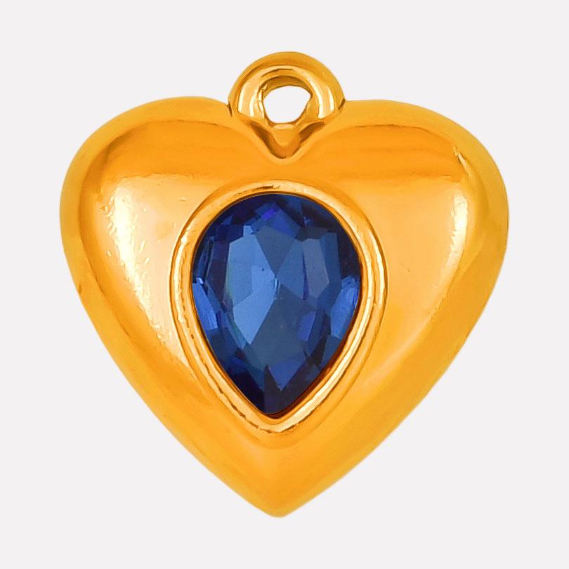 Never Fade Heart Charm Water Drop Rhinestone 6pcs Stainless Steel Charms For Jewelry Making Supplies Metal Pendant DIY Materials