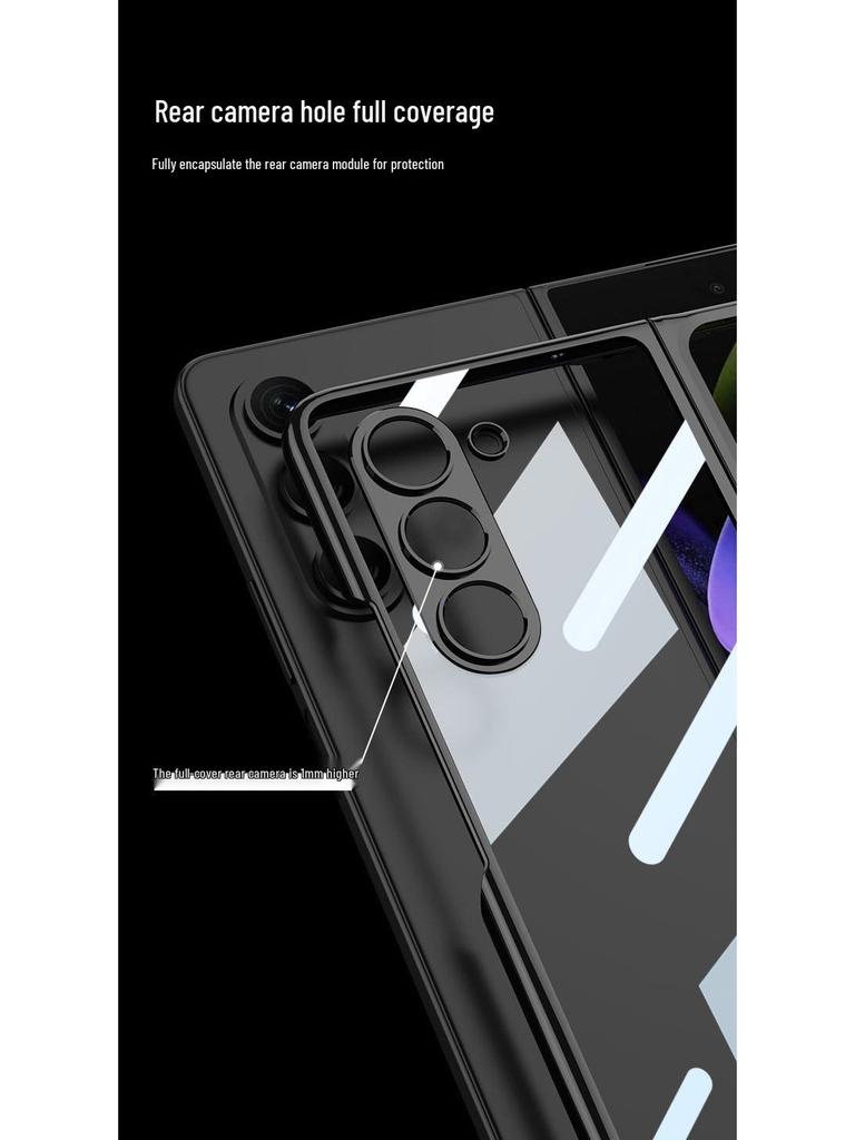 Samsung Z Fold5 Ultra-thin Electroplated Case with Screen Protector - Anti-drop, Creative, Foldable Design