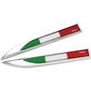 PTDecals One Pair Metal Italy Italian IT Color Flag Auto Car Vehicle Front Fenders Decorative Emblem Sticker Badges Exterior Decals