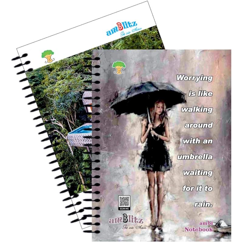 Amblitz 5 Subject Spiral Notebook - 200 Pages, Ruled (A5 Size, Pack of 2, 0317)