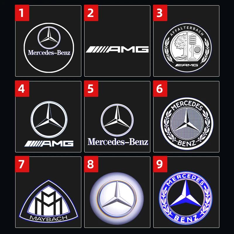 Car Sticker 2Pcs Led Car Door Welcome Light Logo Projector For Mercedes Benz GT W223 W639 W168 W245 W215 W164 X164 W204 W219 W20
