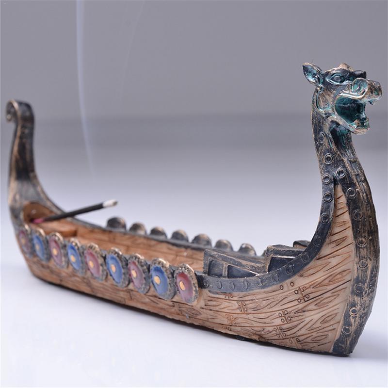 Dragon Boat Incense Stick Holder Burner Hand Carved Carving Censer Ornaments Retro Incense Burners Traditional Design